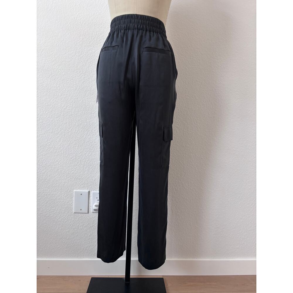Nicole Miller | NWT 100% Silk Jogger Pants with Cargo Pockets Size S - Picture 2 of 9